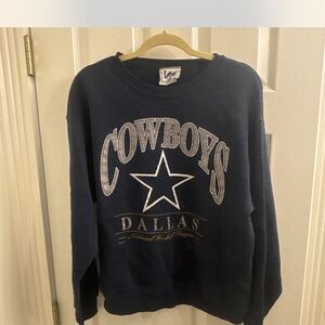 Cowboys Lee Men's Navy Cowboys Crewneck Sweater
